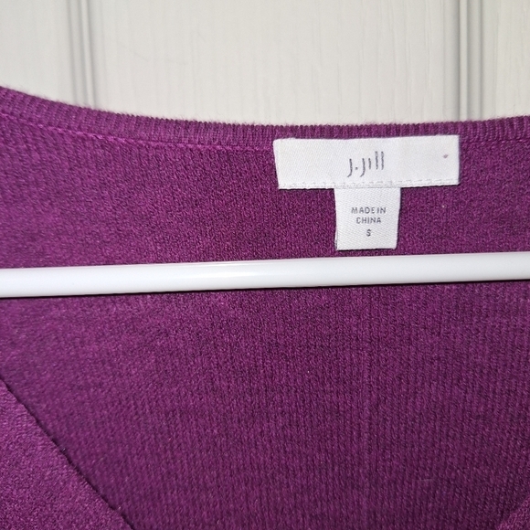 J. Jill Fushia Pink V Neck Sweater - Picture 2 of 4